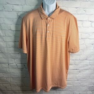 Vineyard Vines Orange & White Striped Polo Shirt 2XL